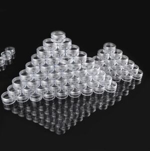 49 Clear Plastic Storage Containers New NWT Beads Makeup Nails Gems Eye Shadow